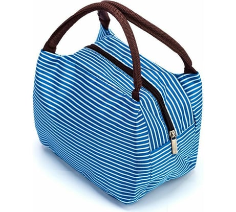 Термосумка для ланч-бокса в полоску BRADEX Горячий обед, голубая TK 0266