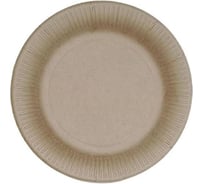 Одноразовая бумажная тарелка ООО Комус 23 см, крафт, 225 г/м2, 500шт 1809960