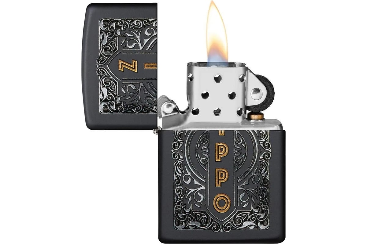 Зажигалка Zippo Classic с покрытием Black Matte, латунь/сталь, черная,  38x13x57 мм 49535