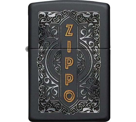 Зажигалка Zippo Classic с покрытием Black Matte, латунь/сталь, черная, 38x13x57 мм 49535 1