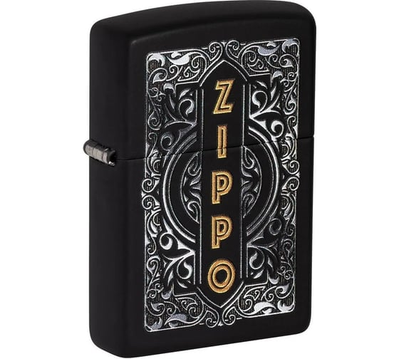 Зажигалка Zippo Classic с покрытием Black Matte, латунь/сталь, черная, 38x13x57 мм 49535