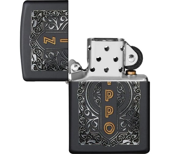 Зажигалка Zippo Classic с покрытием Black Matte, латунь/сталь, черная, 38x13x57 мм 49535