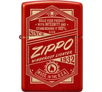 Зажигалка Zippo Classic с покрытием Metallic Red, латунь/сталь, красная, 38x13x57 мм 48620 30592424