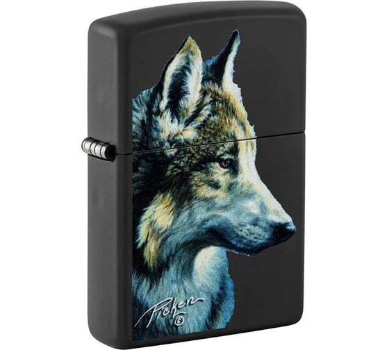 Зажигалка Zippo Zippo Linda Picken с покрытием Black Matte, латунь/сталь, черная, 38x13x57 мм 48598