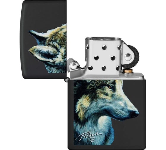 Зажигалка Zippo Zippo Linda Picken с покрытием Black Matte, латунь/сталь, черная, 38x13x57 мм 48598