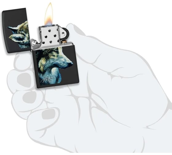 Зажигалка Zippo Zippo Linda Picken с покрытием Black Matte, латунь/сталь, черная, 38x13x57 мм 48598