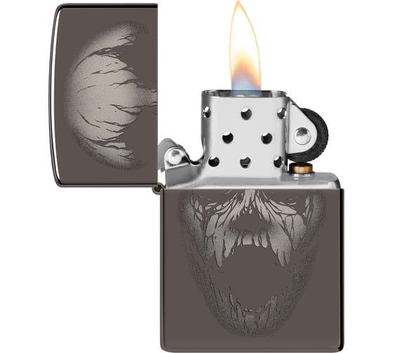 Зажигалка Zippo Screaming Monster с покрытием Black Ice, латунь/сталь, черная, 38x13x57 мм 49799