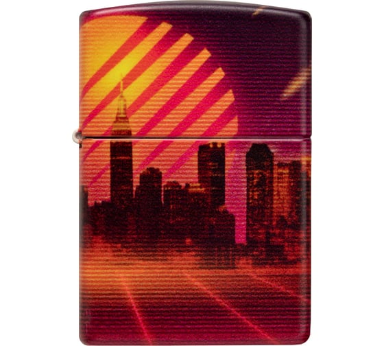Зажигалка Zippo Cyber City с покрытием 540 Matte, латунь/сталь, оранжевая 38x13x57 мм 48505