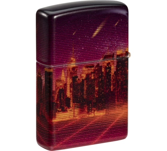 Зажигалка Zippo Cyber City с покрытием 540 Matte, латунь/сталь, оранжевая 38x13x57 мм 48505