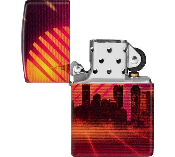 Зажигалка Zippo Cyber City с покрытием 540 Matte, латунь/сталь, оранжевая 38x13x57 мм 48505