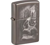 Зажигалка Zippo Skull Design с покрытием Black Ice, латунь/сталь, черная, 38x13x57 мм 49141