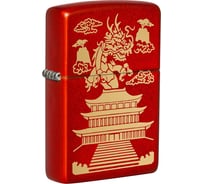 Зажигалка Zippo Eastern Design с покрытием Metallic Red, латунь/сталь, красная, 38x13x57 мм 49517
