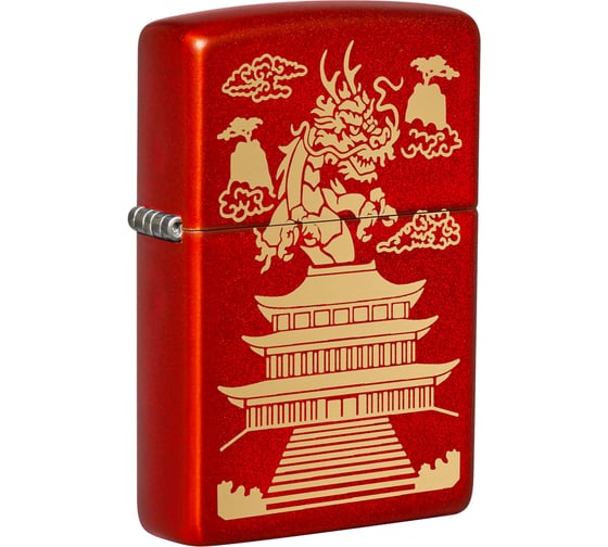 Зажигалка Zippo Eastern Design с покрытием Metallic Red, латунь/сталь, красная, 38x13x57 мм 49517