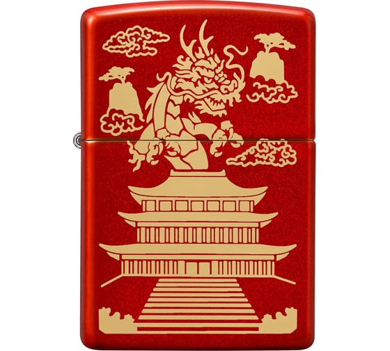 Зажигалка Zippo Eastern Design с покрытием Metallic Red, латунь/сталь, красная, 38x13x57 мм 49517
