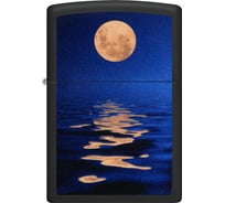 Зажигалка Zippo Moon Sunset с покрытием Black Light, латунь/сталь, черная, матовая, 38x13x57 мм 49810