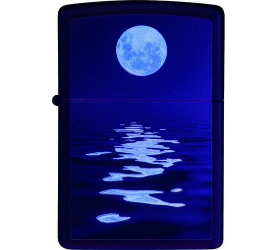 Зажигалка Zippo Moon Sunset с покрытием Black Light, латунь/сталь, черная, матовая, 38x13x57 мм 49810