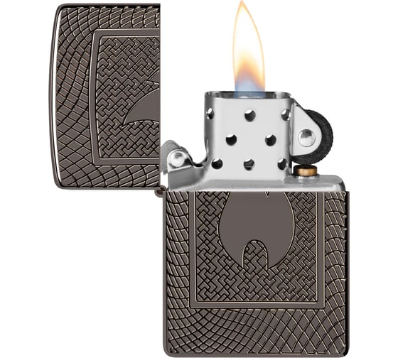 Зажигалка Zippo Armor с покрытием Black Ice, латунь/сталь, черная, 29x10x60 мм 48569