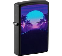 Зажигалка Zippo Sunset Black с покрытием Black Light, латунь/сталь, черная, матовая, 38x13x57 мм 49809