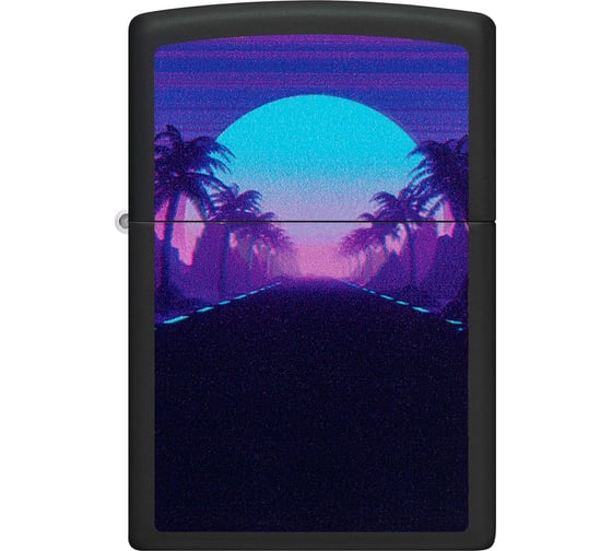 Зажигалка Zippo Sunset Black с покрытием Black Light, латунь/сталь, черная, матовая, 38x13x57 мм 49809