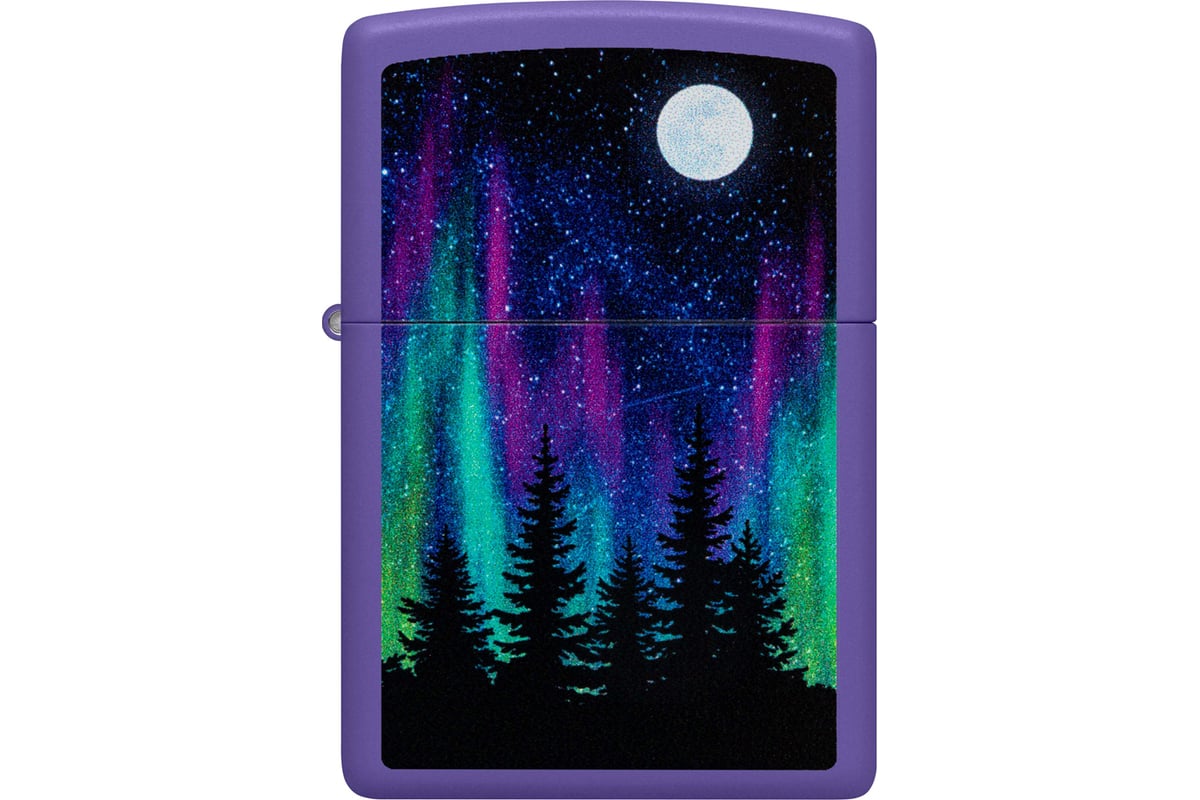 Зажигалка Zippo Night In The Forest с покрытием Purple Matte, латунь/сталь,  фиолетовая, 38x13x57 мм 48565