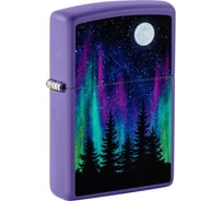 Зажигалка Zippo Night In The Forest с покрытием Purple Matte, латунь/сталь, фиолетовая, 38x13x57 мм 48565
