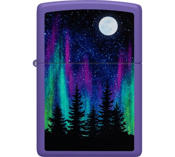 Зажигалка Zippo Night In The Forest с покрытием Purple Matte, латунь/сталь, фиолетовая, 38x13x57 мм 48565