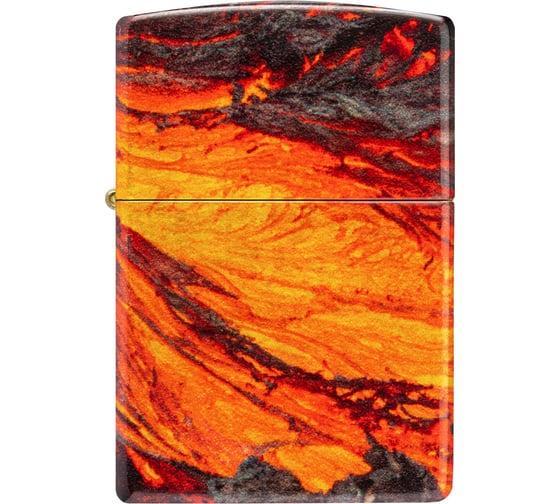 Зажигалка Zippo Lava Flow с покрытием 540 Tumbled Brass, латунь/сталь, оранжевая, 38x13x57 мм 48622
