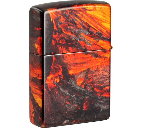 Зажигалка Zippo Lava Flow с покрытием 540 Tumbled Brass, латунь/сталь, оранжевая, 38x13x57 мм 48622
