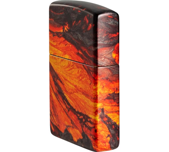 Зажигалка Zippo Lava Flow с покрытием 540 Tumbled Brass, латунь/сталь, оранжевая, 38x13x57 мм 48622