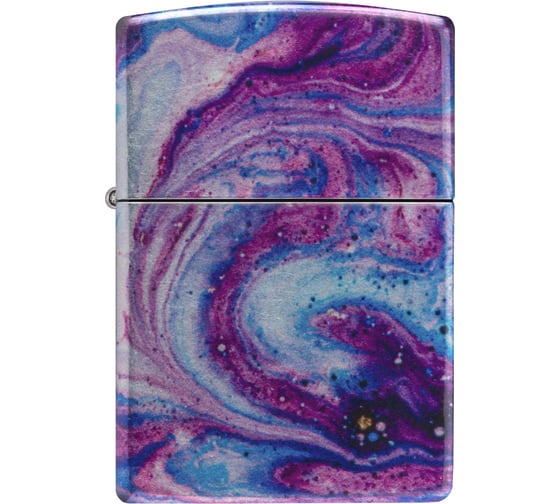 Зажигалка Zippo Universe Astro с покрытием 540 Tumbled Chrome, латунь/сталь, сиреневая, 38x13x57 мм 48547