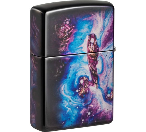 Зажигалка Zippo Universe Astro с покрытием 540 Tumbled Chrome, латунь/сталь, сиреневая, 38x13x57 мм 48547