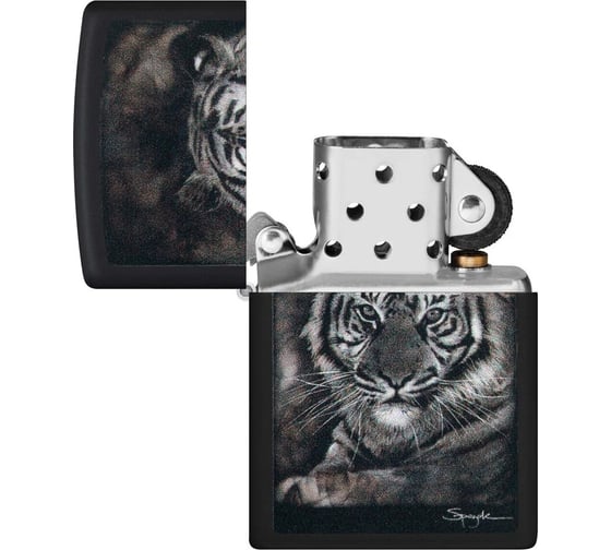 Зажигалка Zippo Spazuk Design с покрытием Black Matte, латунь/сталь, черная, матовая, 38x13x57 мм 49763