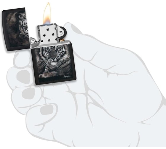 Зажигалка Zippo Spazuk Design с покрытием Black Matte, латунь/сталь, черная, матовая, 38x13x57 мм 49763