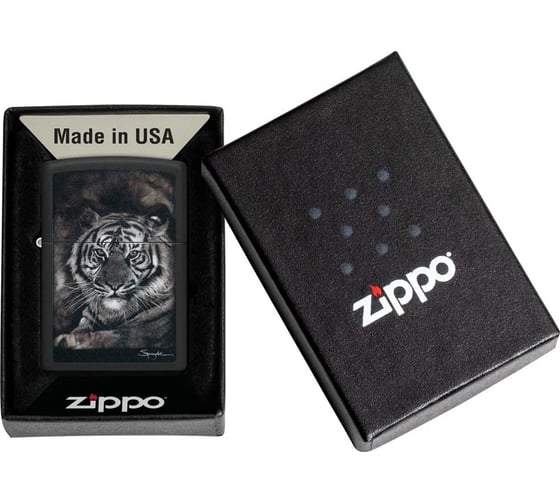 Зажигалка Zippo Spazuk Design с покрытием Black Matte, латунь/сталь, черная, матовая, 38x13x57 мм 49763