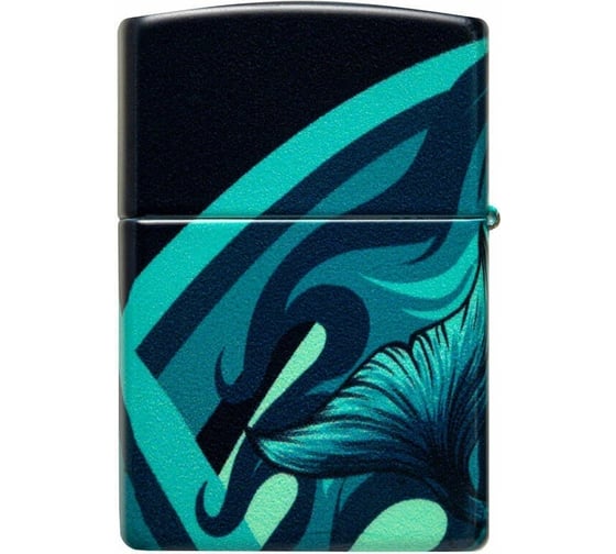 Зажигалка Zippo Mermaid Design с покрытием 540 Matte, латунь/сталь, черная, матовая, 38x13x57 мм 48605