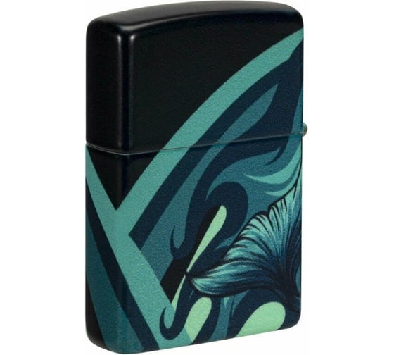 Зажигалка Zippo Mermaid Design с покрытием 540 Matte, латунь/сталь, черная, матовая, 38x13x57 мм 48605