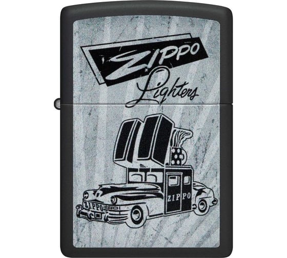 Зажигалка Zippo Car Design с покрытием Black Matte, латунь/сталь, черная, 38x13x57 мм 48572