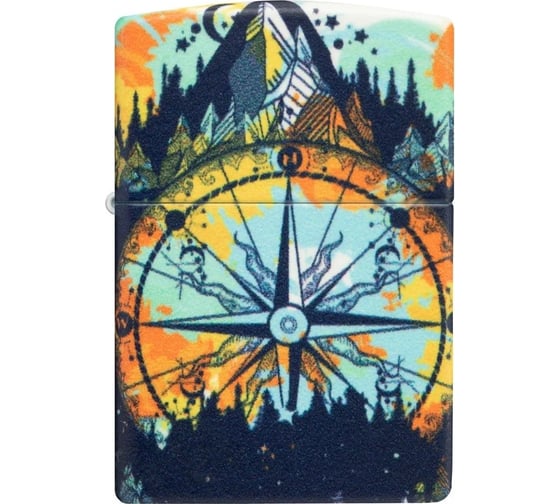 Зажигалка Zippo Compass с покрытием Glow In The Dark Green, латунь/сталь, разноцветная, 38x13x57 мм 49805