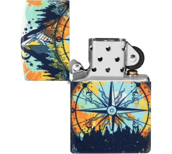 Зажигалка Zippo Compass с покрытием Glow In The Dark Green, латунь/сталь, разноцветная, 38x13x57 мм 49805