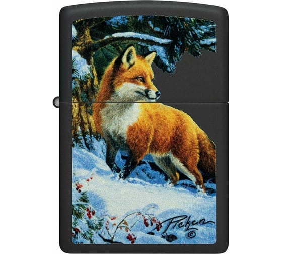 Зажигалка Zippo Linda Picken с покрытием Black Matte, латунь/сталь, черная, 38x13x57 мм 48596