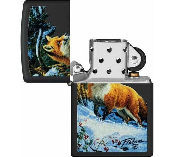 Зажигалка Zippo Linda Picken с покрытием Black Matte, латунь/сталь, черная, 38x13x57 мм 48596