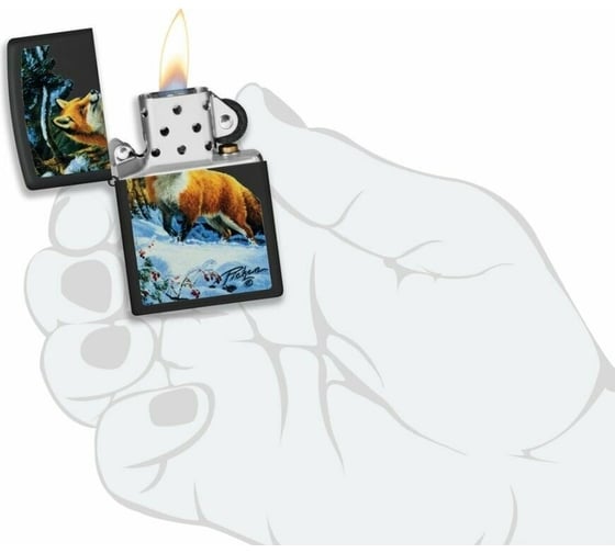 Зажигалка Zippo Linda Picken с покрытием Black Matte, латунь/сталь, черная, 38x13x57 мм 48596