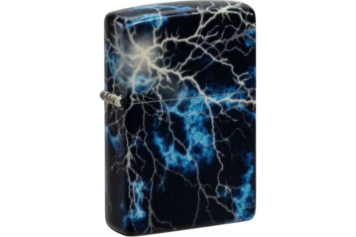 Зажигалка Zippo Lightning с покрытием Glow In The Dark Green, латунь/сталь,  черная, 38x13x57 мм 48610