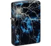 Зажигалка Zippo Lightning с покрытием Glow In The Dark Green, латунь/сталь, черная, 38x13x57 мм 48610