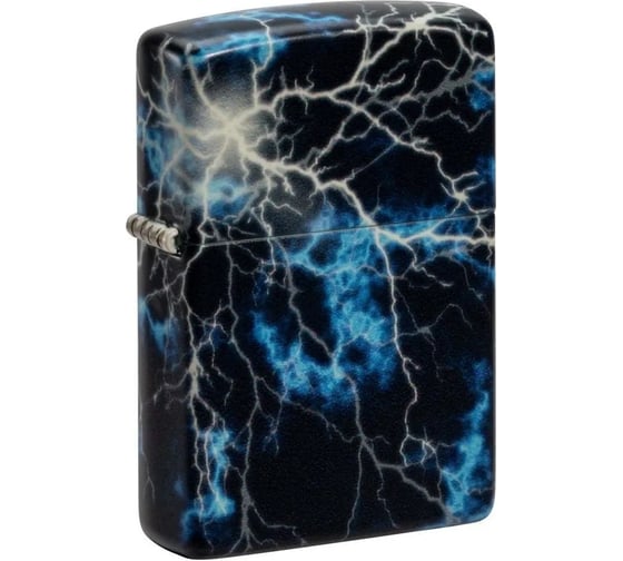 Зажигалка Zippo Lightning с покрытием Glow In The Dark Green, латунь/сталь, черная, 38x13x57 мм 48610