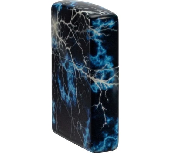 Зажигалка Zippo Lightning с покрытием Glow In The Dark Green, латунь/сталь, черная, 38x13x57 мм 48610