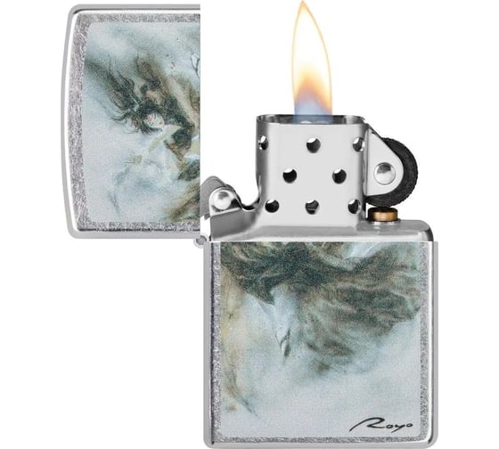 Зажигалка Zippo Luis Royo с покрытием Street Chrome, латунь/сталь, серебристая, 38x13x57 мм 49766