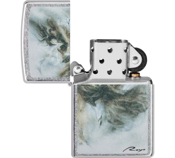 Зажигалка Zippo Luis Royo с покрытием Street Chrome, латунь/сталь, серебристая, 38x13x57 мм 49766