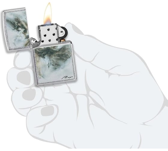 Зажигалка Zippo Luis Royo с покрытием Street Chrome, латунь/сталь, серебристая, 38x13x57 мм 49766