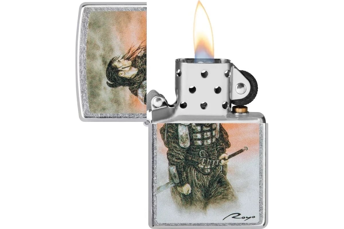 Зажигалка Zippo Luis Royo с покрытием Street Chrome, латунь/сталь,  серебристая, 38x13x57 мм 49767